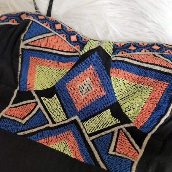 Flying Tomato Maxi Dress Spaghetti Strap Embroidery Black White‎ Size XS - Picture 5 of 11